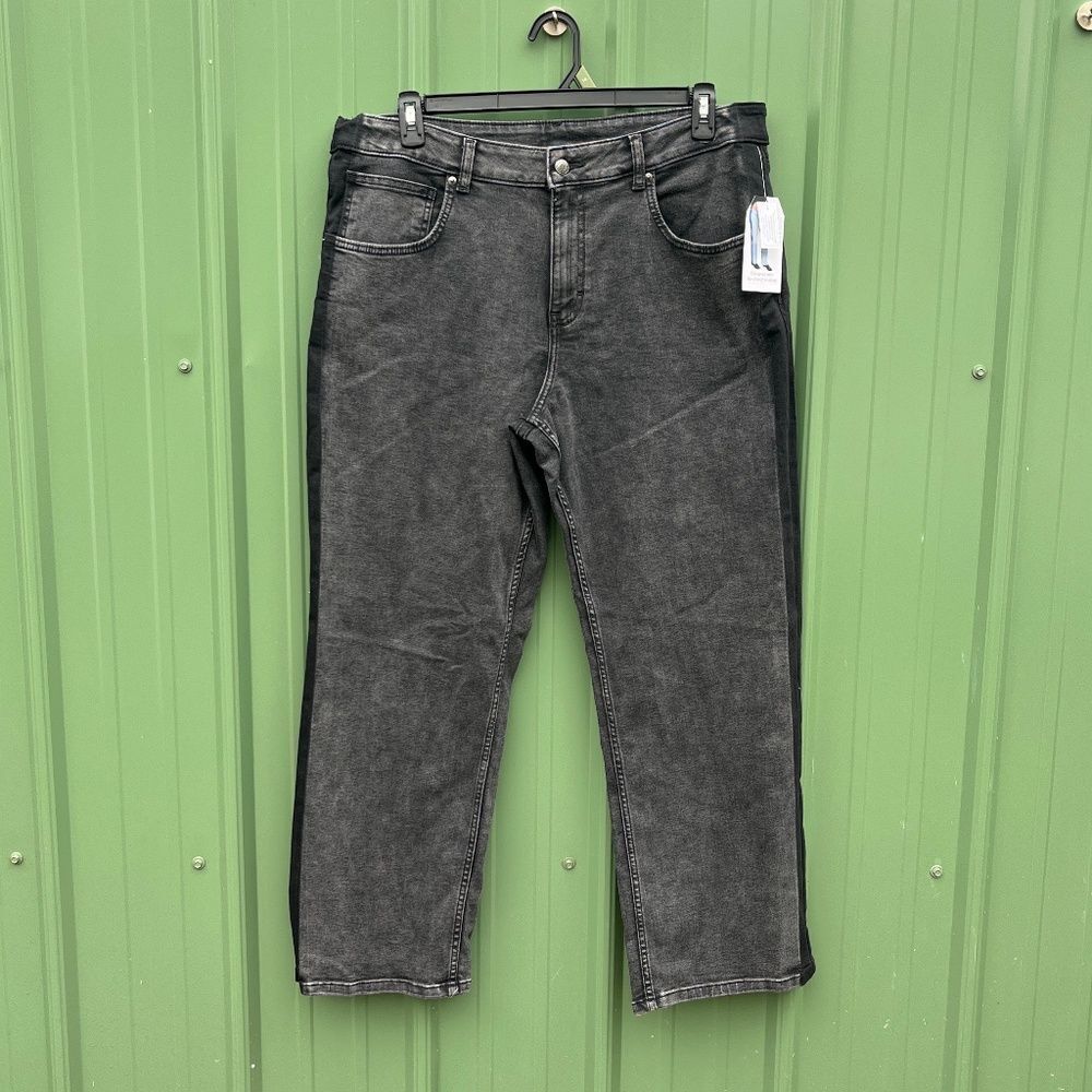 Tuxedo Black Wash Denim Straight Leg Jeans Size 18